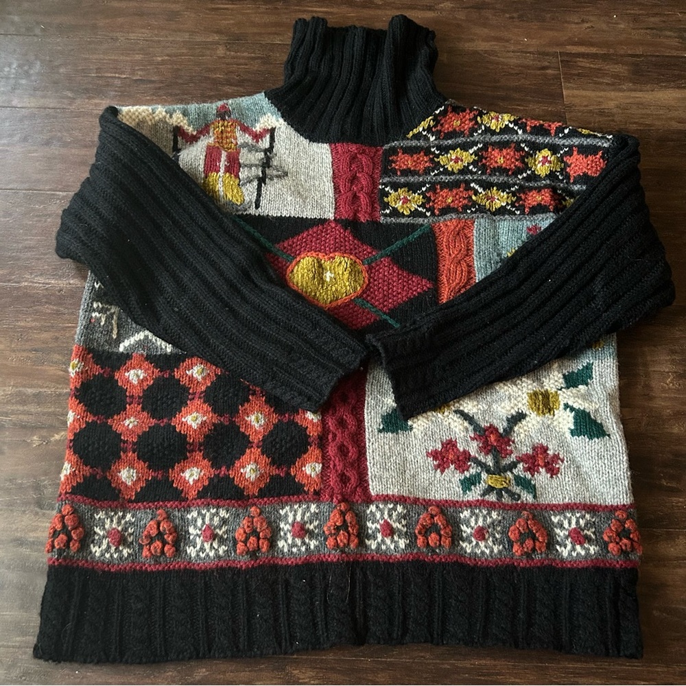 Moda International Wool Patchwork Sweater - image 2